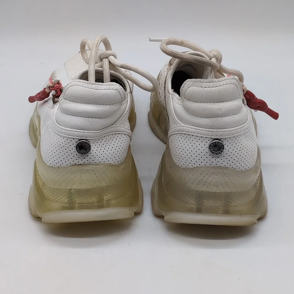 Steve Madden Sneakers Womens‎ Measure White 8 Fitness Running Shoes Side Zip